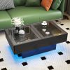 Coffee Table with Sliding Tabletop, Center Table with Hidden Storage Compartment, Extendable Table for Living Room
