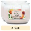 (2 Pack) Mainstays White Rose & Peach 3-Wick Scented Candles, 11.5 oz â€“ Floral & Fruity Aromatherapy, 25-Hour Burn