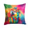 NEW Hippie Animal Parrot Throw Pillow Machine Washable, Indoor Outdoor Decorative Pillow for Couch, Bed or Patio, 18Hx18W