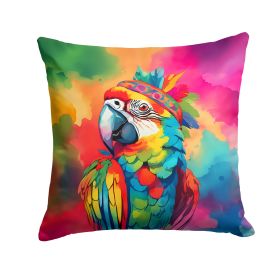 NEW Hippie Animal Parrot Throw Pillow Machine Washable, Indoor Outdoor Decorative Pillow for Couch, Bed or Patio, 18Hx18W