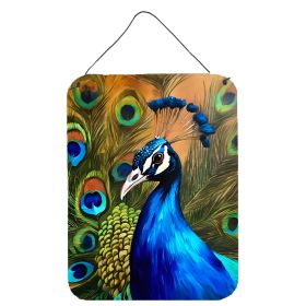 NEW Peacock Wall or Door Hanging Prints Aluminum Metal Sign Kitchen Wall Bar Bathroom Plaque Home Decor Front Door Plaque, 12x16, Multicolor