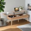 1PC 47 Inch Lift Top Coffee Table with 2 Hidden Compartments