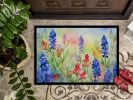 NEW Texas Bluebonnets in Watercolor Doormat Front Door Mat Indoor Outdoor Rugs for Entryway, Non Slip Washable Low Pile, 18H X 27W