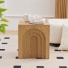 15.74'' Square Side Table Small Coffee Table Accent Table Bedside Table for Living Room Bedroom,Nature