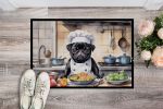 NEW Pug The Chef Doormat Front Door Mat Indoor Outdoor Rugs for Entryway, Non Slip Washable Low Pile, 18H X 27W