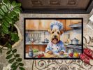 NEW Wheaten Terrier The Chef Doormat Front Door Mat Indoor Outdoor Rugs for Entryway, Non Slip Washable Low Pile, 18H X 27W