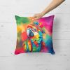 NEW Hippie Animal Parrot Throw Pillow Machine Washable, Indoor Outdoor Decorative Pillow for Couch, Bed or Patio, 18Hx18W
