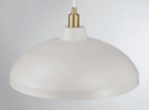 Astral Single Light White Pendant Lamp with Golder Brass Finish for Entrance Kitchen Island 14"D Ã— 8"H