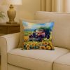 Kansas Sunflowers in Watercolor Throw Pillow Machine Washable, Indoor Outdoor Decorative Pillow for Couch, Bed or Patio, 18Hx18W