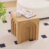 15.74'' Square Side Table Small Coffee Table Accent Table Bedside Table for Living Room Bedroom,Nature