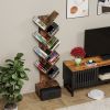 9 Tier Tree Bookshelf with Drawer Bookcase, Modern Book Storage, Free Standing Tree Bookcase, Utility Organizer Shelves for Home Office, Living Room