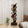 9 Tier Tree Bookshelf with Drawer Bookcase, Modern Book Storage, Free Standing Tree Bookcase, Utility Organizer Shelves for Home Office, Living Room