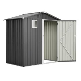 6FT X 4FT Outdoor Garden Shed - Durable, Weather-Resistant Storage With Lockable Hinged Doors And Sloping Roof (Color: Black)