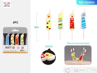 12 PACKS Shaped Candle Set Decorative Birthday Cake Candles with Fun and Themed Designs (Shaped: Candle  4PCS*12PACK)