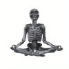 1pc Yoga Pose Skeleton Statue, Abstract Design Resin Sculpture
